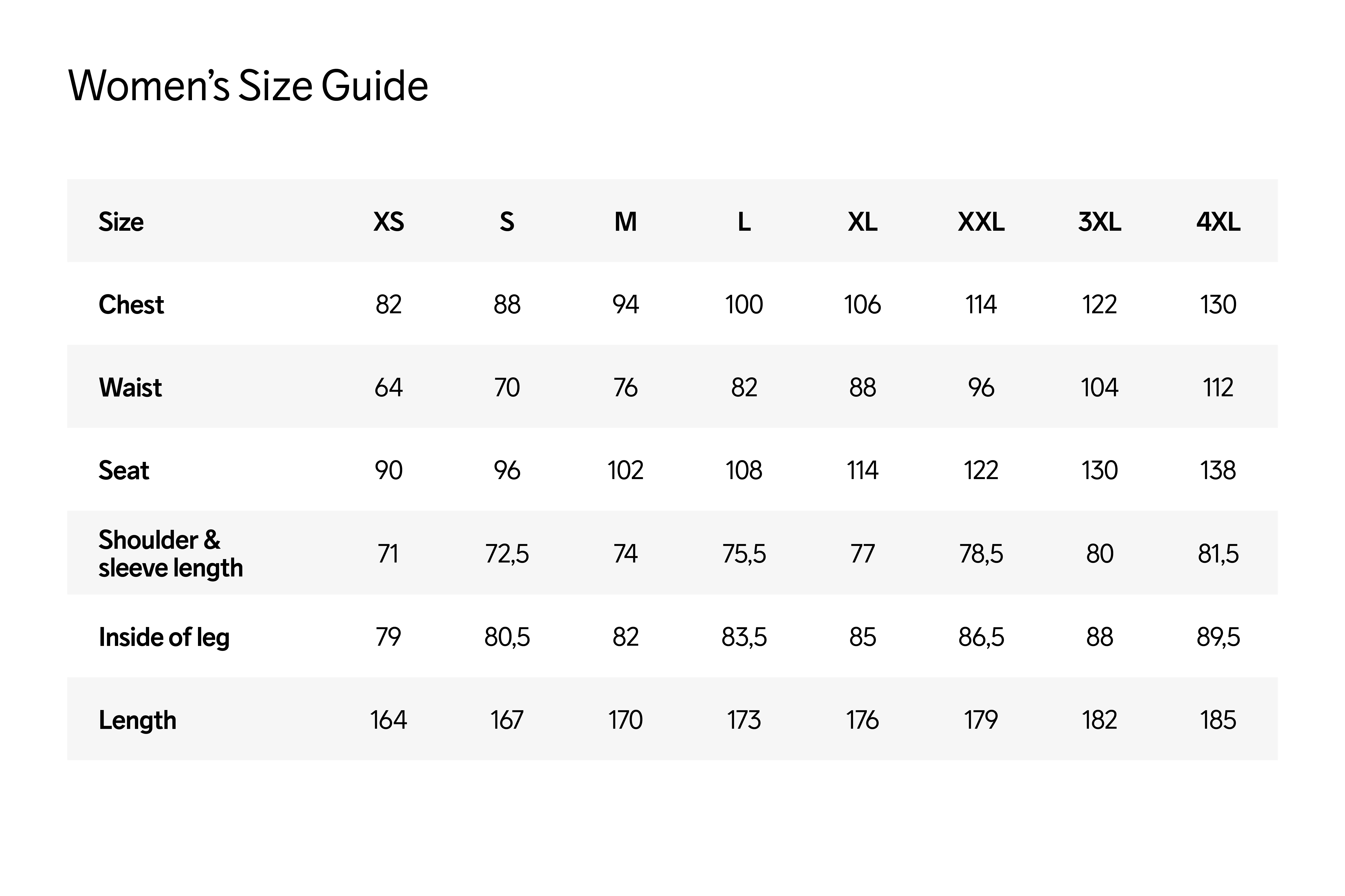 jeans size guide womens